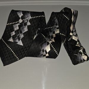 (J28) Alberto Zerra Black and Gray Men's Tie